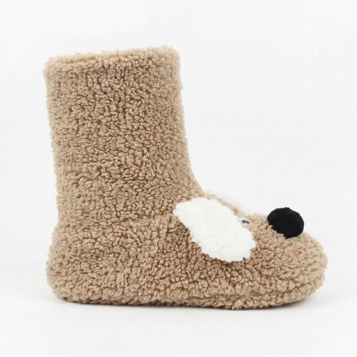 Fuzzy Dog Slipper Socks with 3D Ears US 5-10.5