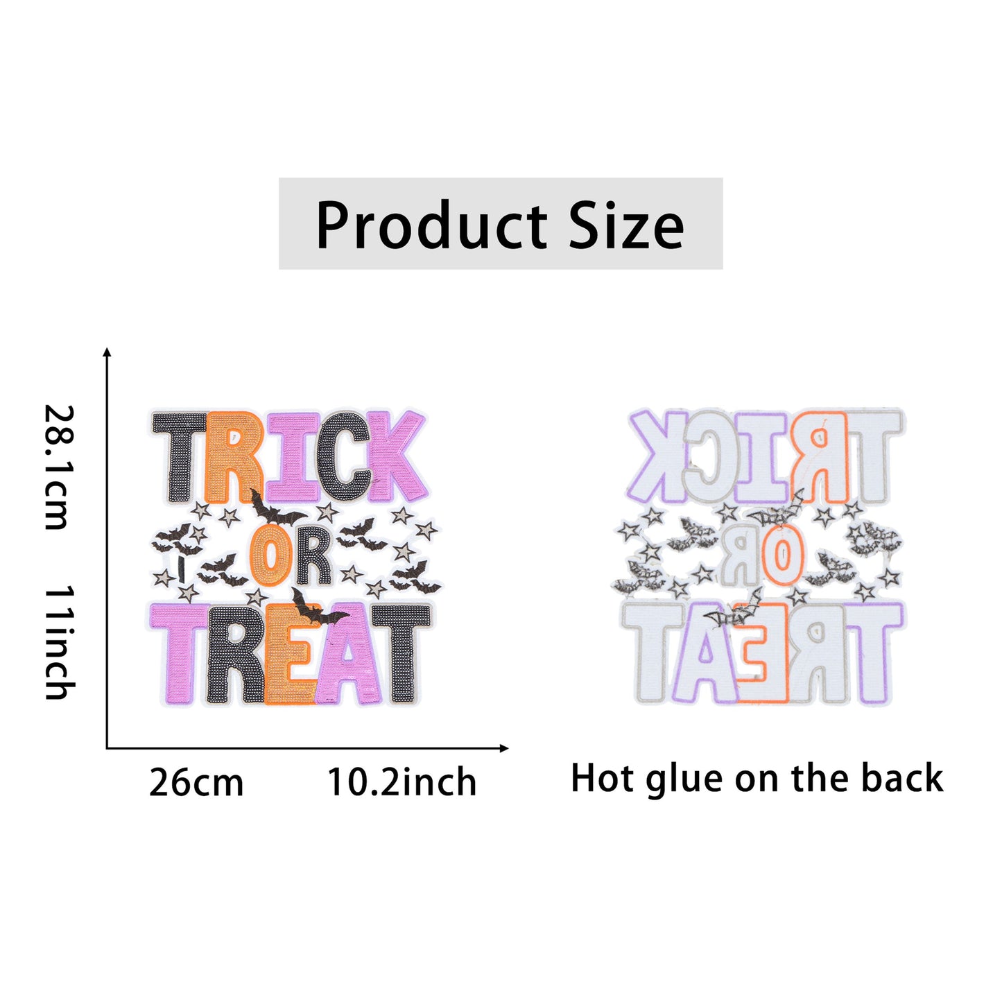 Halloween Pumpkin Ghost Large Sequin Iron On Patch Glitter Sewing Embroidery Repair Appliques Clothing Patch Costume Decor