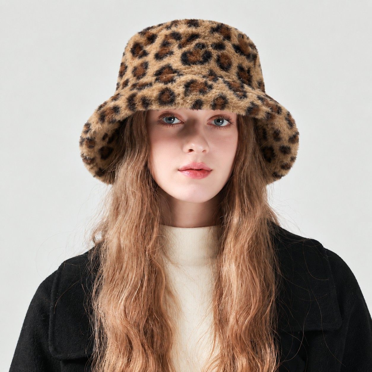 Faux Fur Bucket Hat Soft Plush Winter Casual Fashion Hat
