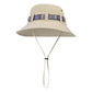 Wide Brim Bucket Hat with Colorful Ribbon Trim Breathable Mesh Lining and Adjustable Chin Strap for Outdoor Use