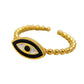 Women's Enamel Evil Eye Ring - Adjustable Statement Ring for Daily & Stylish Wear