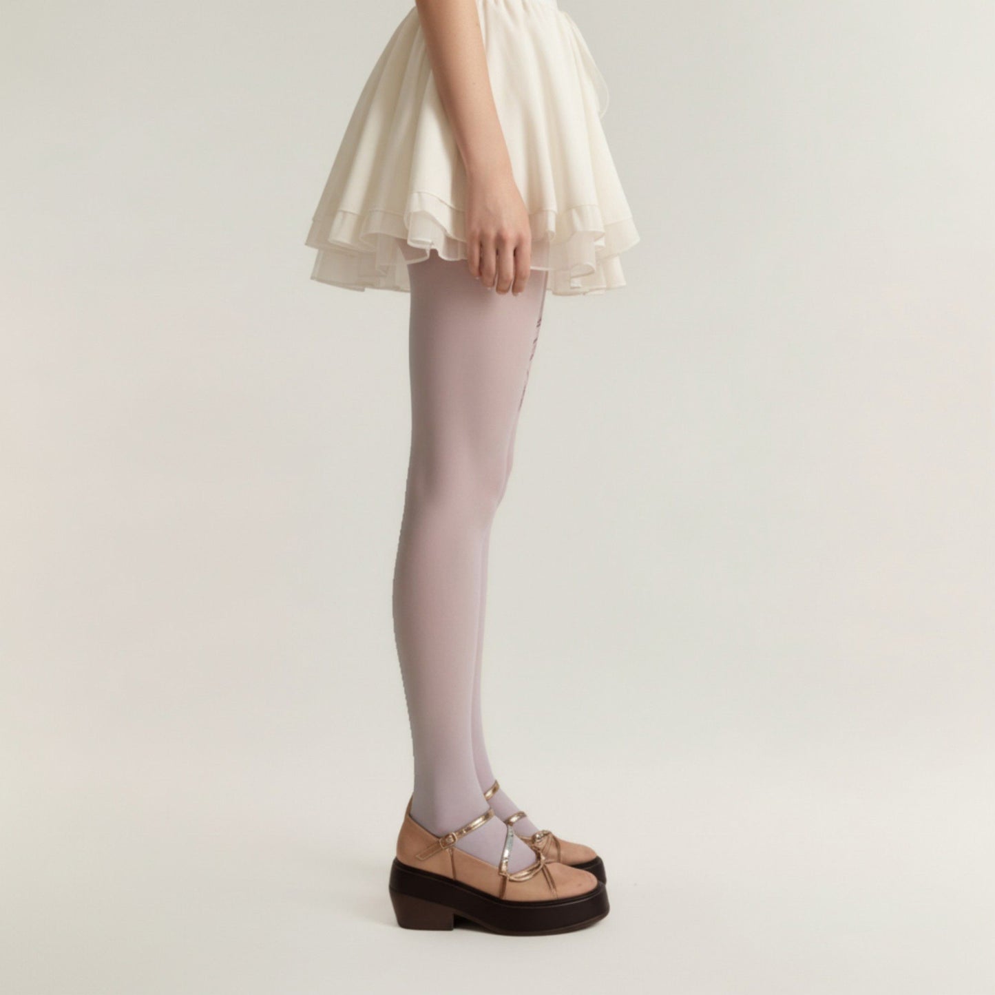 2pcs Women's Sheer Full Length Tights with Decorative Bow Thigh Print and Soft Stretch Fit for Delicate Feminine Styling