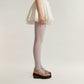 2pcs Women's Sheer Full Length Tights with Decorative Bow Thigh Print and Soft Stretch Fit for Delicate Feminine Styling