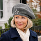 Rhinestone Star Embellished Knit Wool Beret