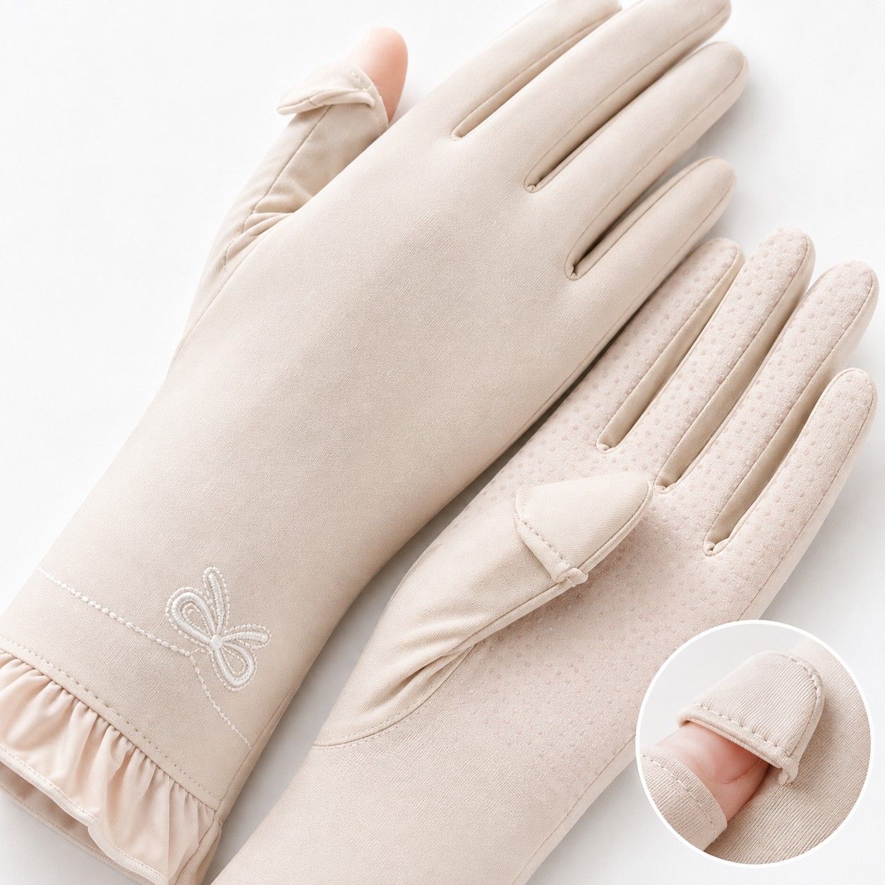 Long Cuff Fingerless Sun Protection Cycling Gloves