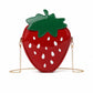Strawberry Shaped Crossbody Bag with Chain Strap and Zip Closure