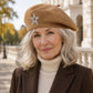 Rhinestone Star Embellished Knit Wool Beret