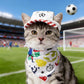 Pet Hat and Bandana Set Adjustable Sun Visor Cap with 3-Pack Printed Bandanas for Cats and Dogs