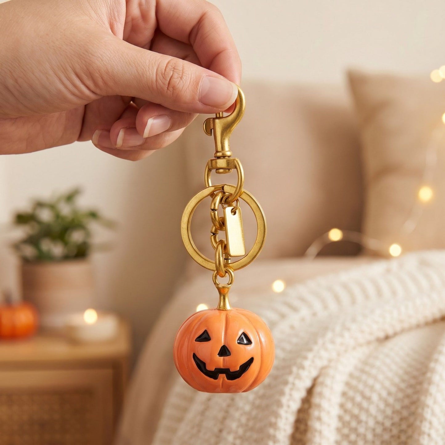 Halloween Pumpkin Keychain and Bag Charm