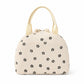 Heart Print Corduroy Insulated Lunch Bag with Handles and Zip Closure