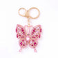 2pc Butterfly Rhinestone Keychain Bag Charm with Lobster Clasp Cute