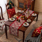 Christmas Patchwork Table Runner with Tassels for Holiday Dining Table Decor