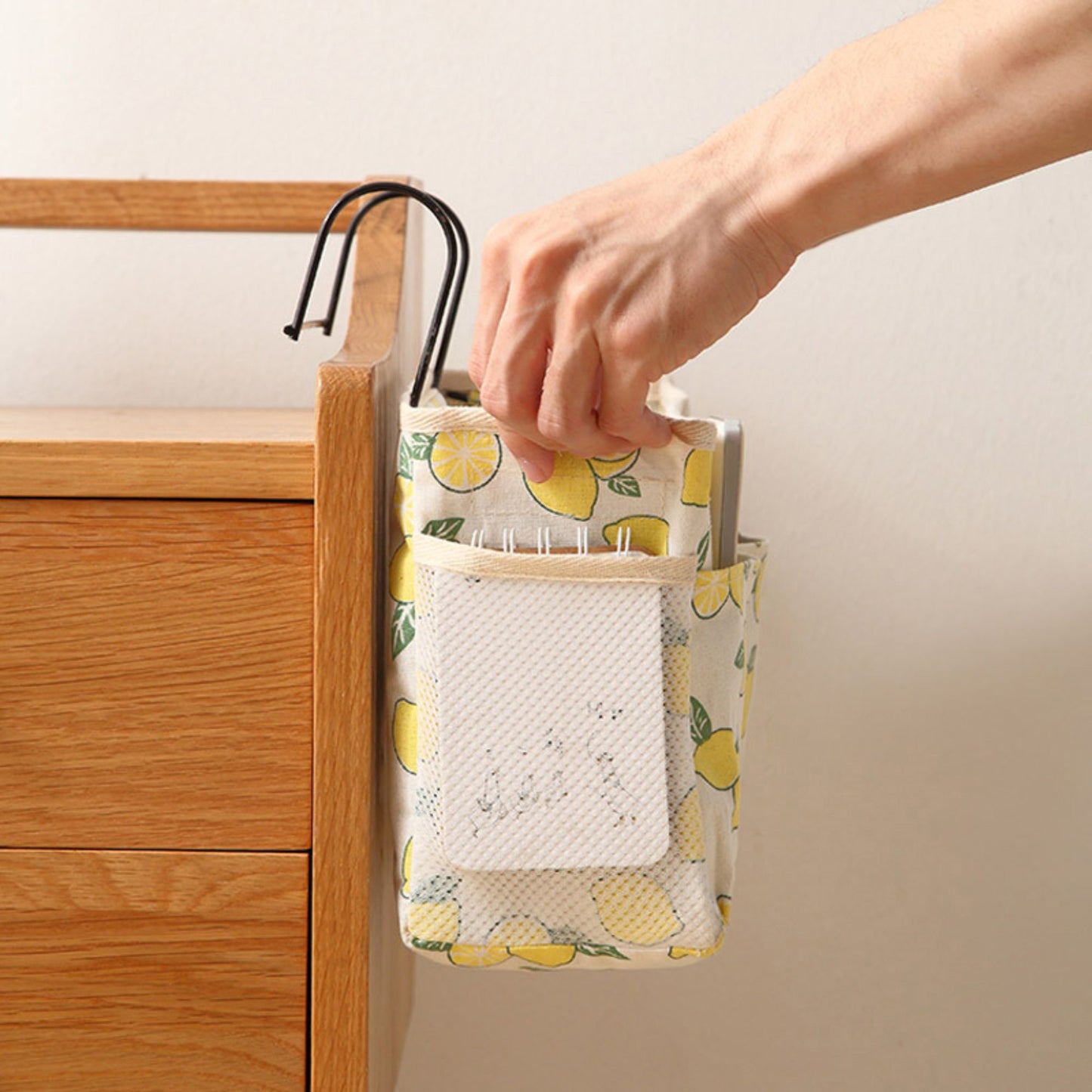Bedside Hanging Storage Organizer with Multiple Pockets Desk Side Storage Caddy for Dorm Bedroom