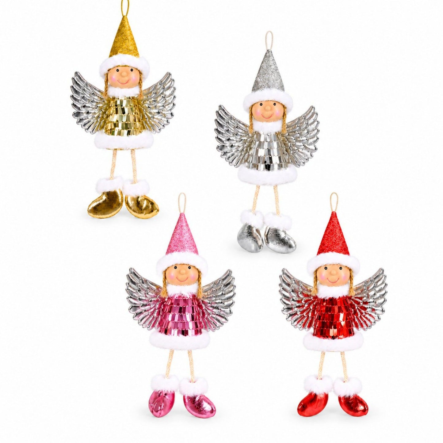 2pk Sequin Angel Christmas Tree Ornaments