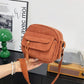 Corduroy Crossbody Bag with Front Pocket Adjustable Strap and Zip Closure
