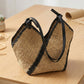Woven Crochet Hobo Bag with Contrast Trim Slouchy Shoulder Handbag Lightweight Knit Tote