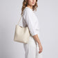 Textured Bucket Shoulder Bag with Long Strap and Soft Structured Silhouette 8.5x6.7x2.5in