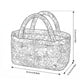 Floral Print Quilted Organizer Tote Bag with Multiple Pockets and Carry Handles