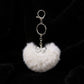Plush Heart Keychain with Metal Clip and Bow Charm for Bags Backpacks Purses