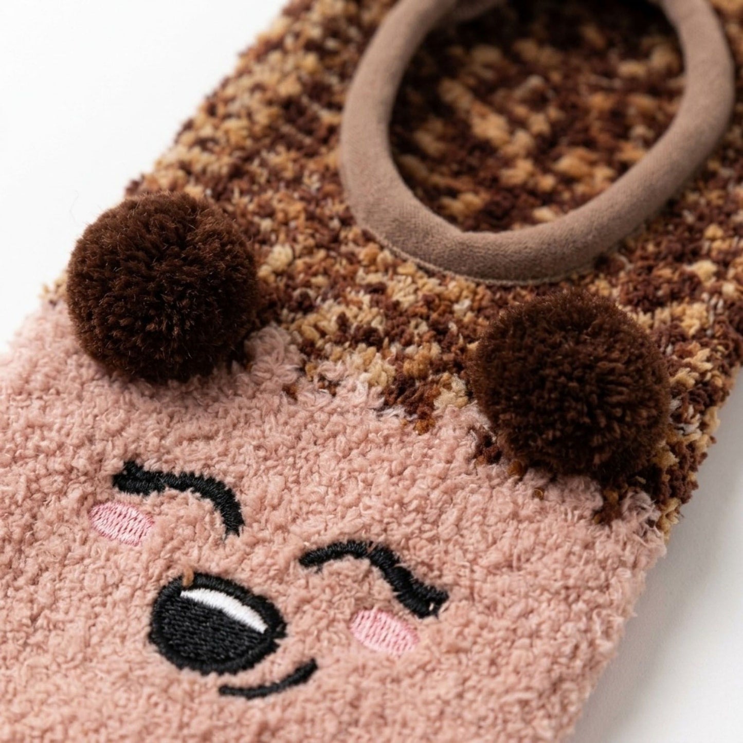 Fuzzy Bear Slipper Socks 2 Pair US 5-10.5
