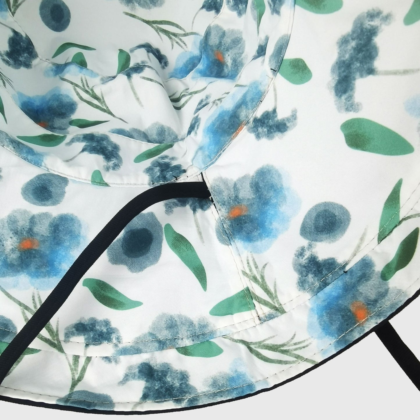 Women's Reversible Floral & Solid Bucket Sun Hat with Chin Strap