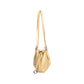Woven Leather Shoulder Satchel with Ruched Top Detail Long Straps and Slouchy Shape