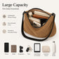Woven Hobo Shoulder Bag with Zip Top and Large Capacity