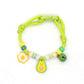 Adjustable Pet Collar with Bell Paw Charm Beaded Necklace Colorful Decorative Collar for Cats and Small Dogs