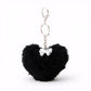 Plush Heart Keychain with Metal Clip and Bow Charm for Bags Backpacks Purses