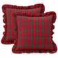 2 Pack Christmas Plaid Ruffle Throw Pillow Covers 18 x 18 Inch for Couch and Bed