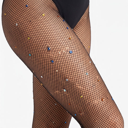2-Piece Rhinestone Fishnet Tights