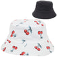 Fruit Print Bucket Hat Double-Side-Wear Reversible Fisherman Hats Summer Foldable Cap for Women- Banana