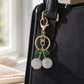 Rhinestone Cherry Bag Charm Keychain with Gold-Tone Lobster Clasp
