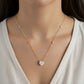 Women's Dainty Solitaire Pendant Necklace with Gold Tone Chain and Delicate Bezel-Set Crystal Accents
