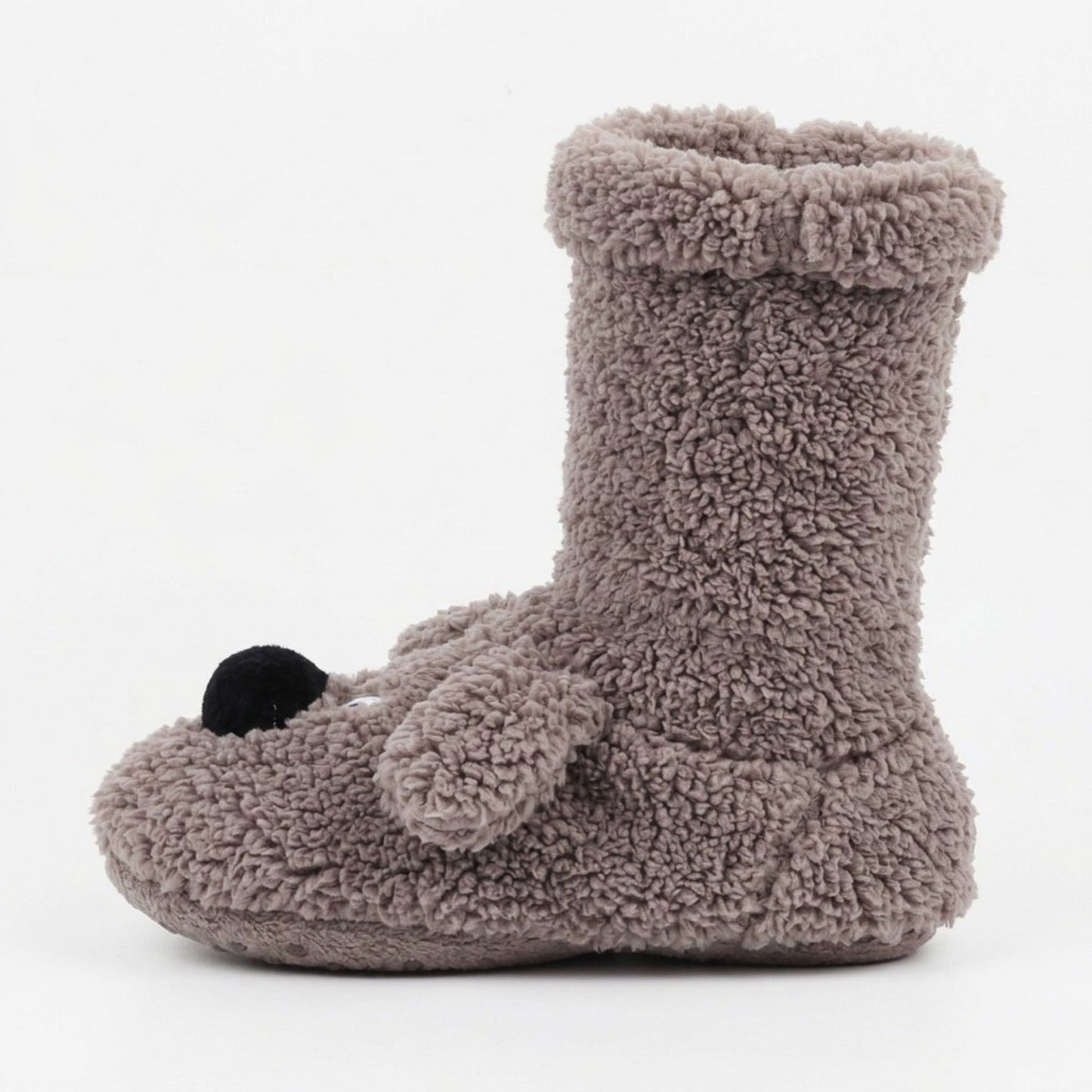 Fuzzy Dog Slipper Socks with 3D Ears US 5-10.5