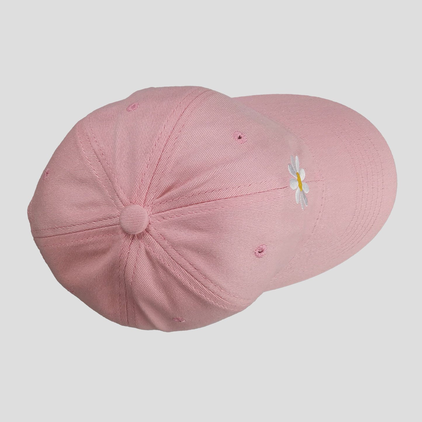 Women's Baseball Cap Stylish Solid Color with Daisy Embroidery