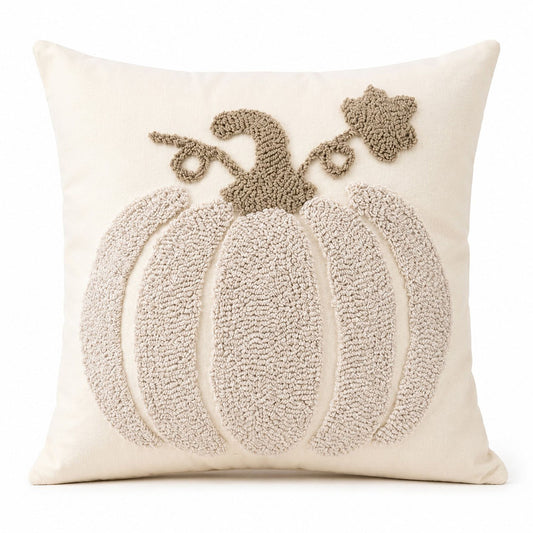 Tufted Pumpkin Throw Pillow Cover for Fall and Thanksgiving Decor