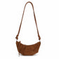 Soft Faux Suede Crossbody Shoulder Bag Adjustable Strap Compact Everyday Crescent Purse