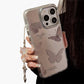 Mirror Finish Butterfly Phone Case with Decorative Charm Slim Protective Cover