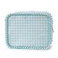 Ruffle Trim Travel Makeup Bag with Zipper Closure