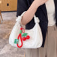 2-Piece Womens Bag Charm with Hanging Clip and Decorative Accents