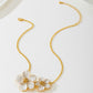 Women's Enamel Flower Pendant Necklace with Gold Chain