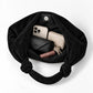 Large Suede Look Hobo Shoulder Bag with Knotted Strap and Magnetic Closure