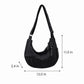 Corduroy Crescent Crossbody Bag with Adjustable Strap and Zip Pockets