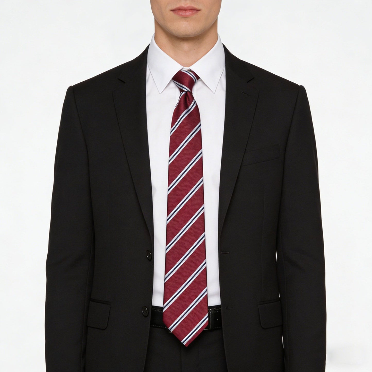 Men's Polyester Filament Tie with Striped Texture - Formal/Casual Necktie for Business, Weddings & Daily Wear
