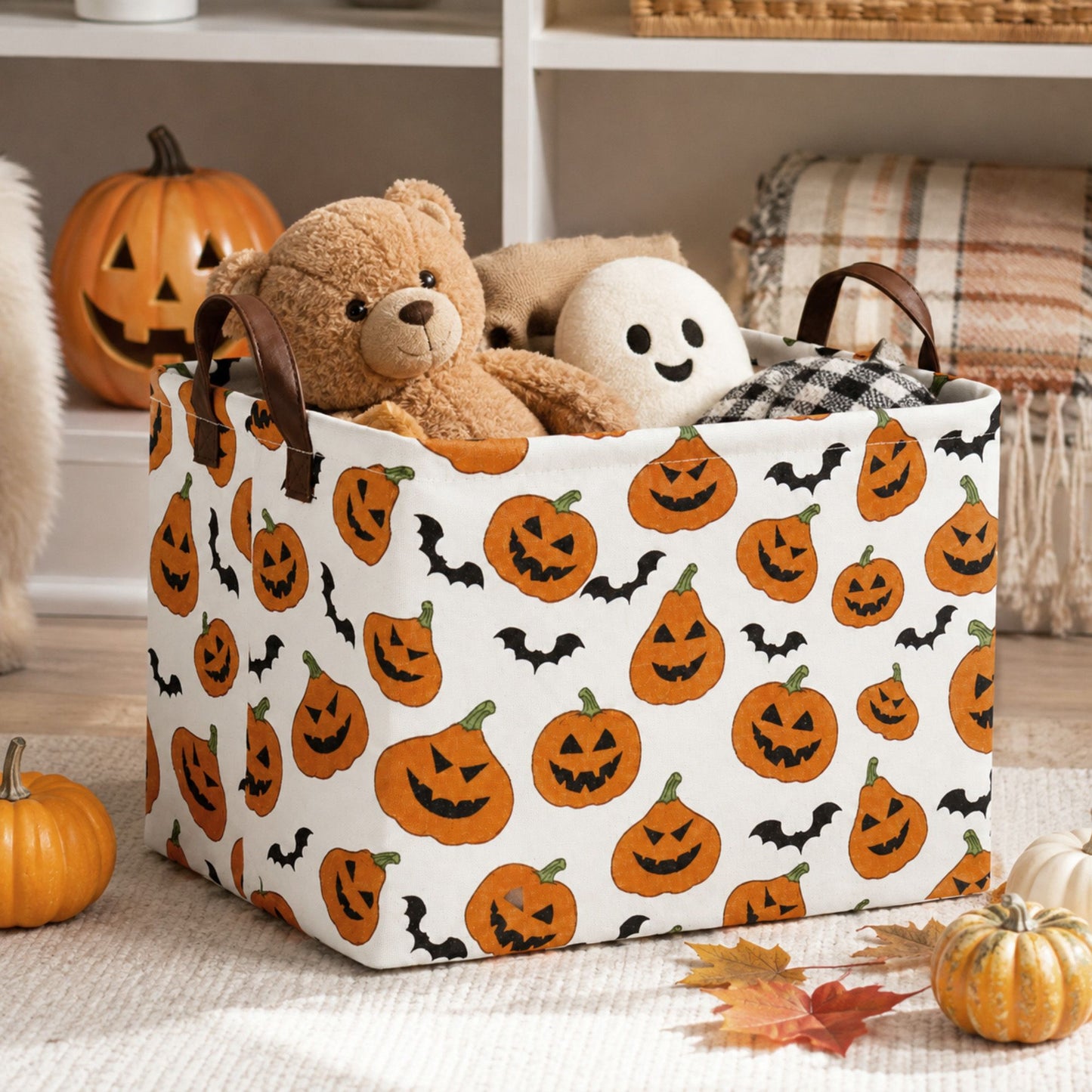 Halloween Fabric Storage Basket Foldable Organizer Bin