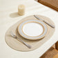 4 Piece Oval Braided Placemats Woven Heat Resistant Dining Table Mats Washable Kitchen Place Mats