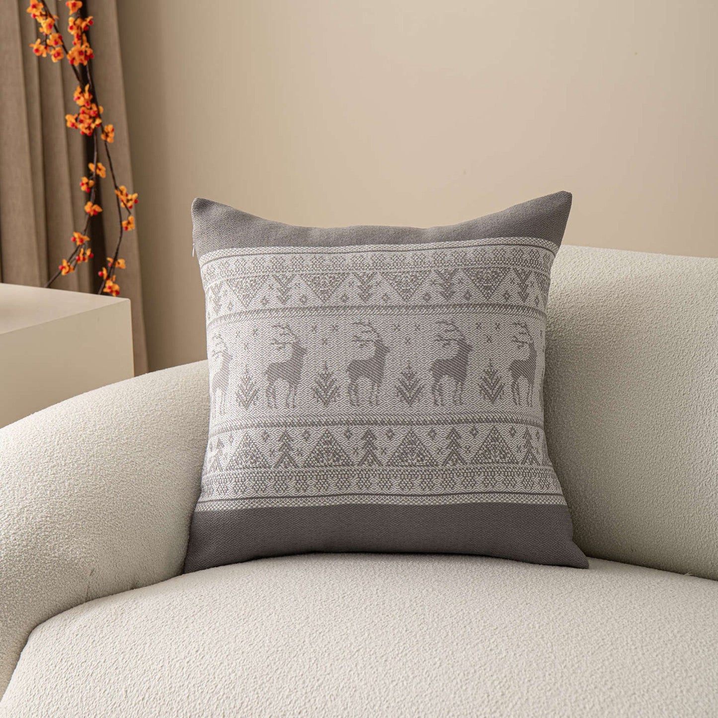 Decorative Throw Pillow 17.7*17.7 in Soft Cotton Blend Fabric for Living Room and Sofa