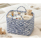 Quilted Plaid Storage Caddy with Handles for Dorm Bathroom Vanity and Laundry Room
