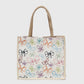 Canvas Tote Bag with Colorful Bow Print - Lightweight Shopping Handbag